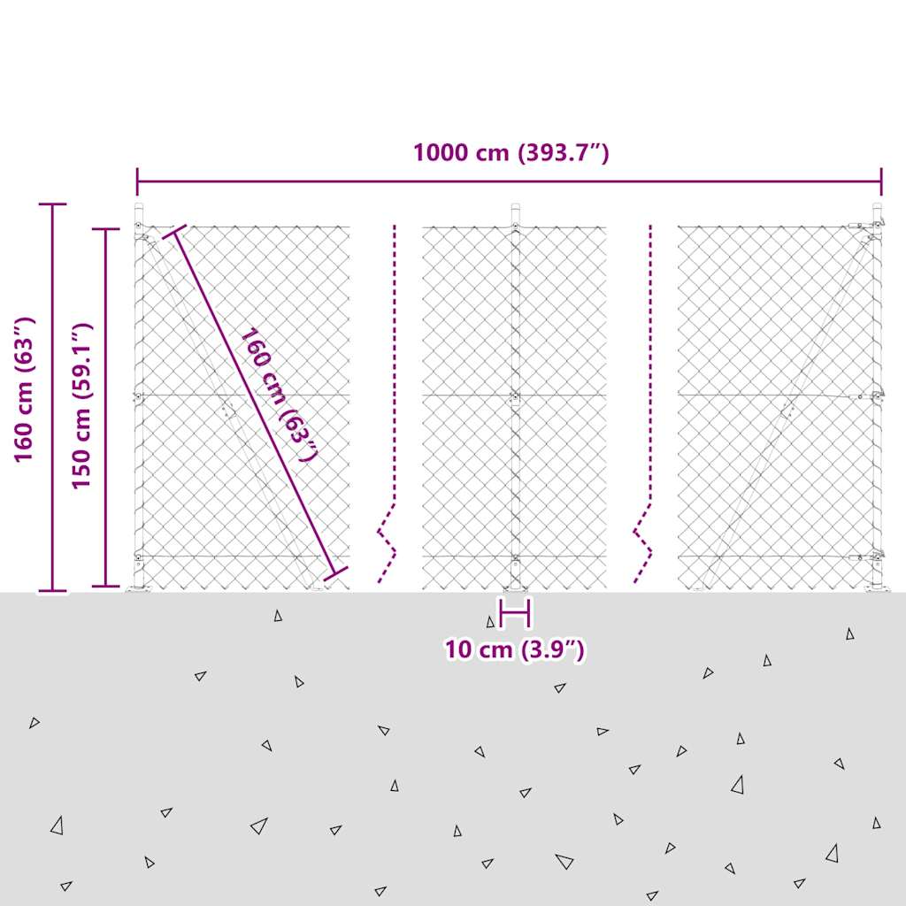 Afrasteringspaal Groen 10 x 1,5 m (60 x 60 mm gaas)