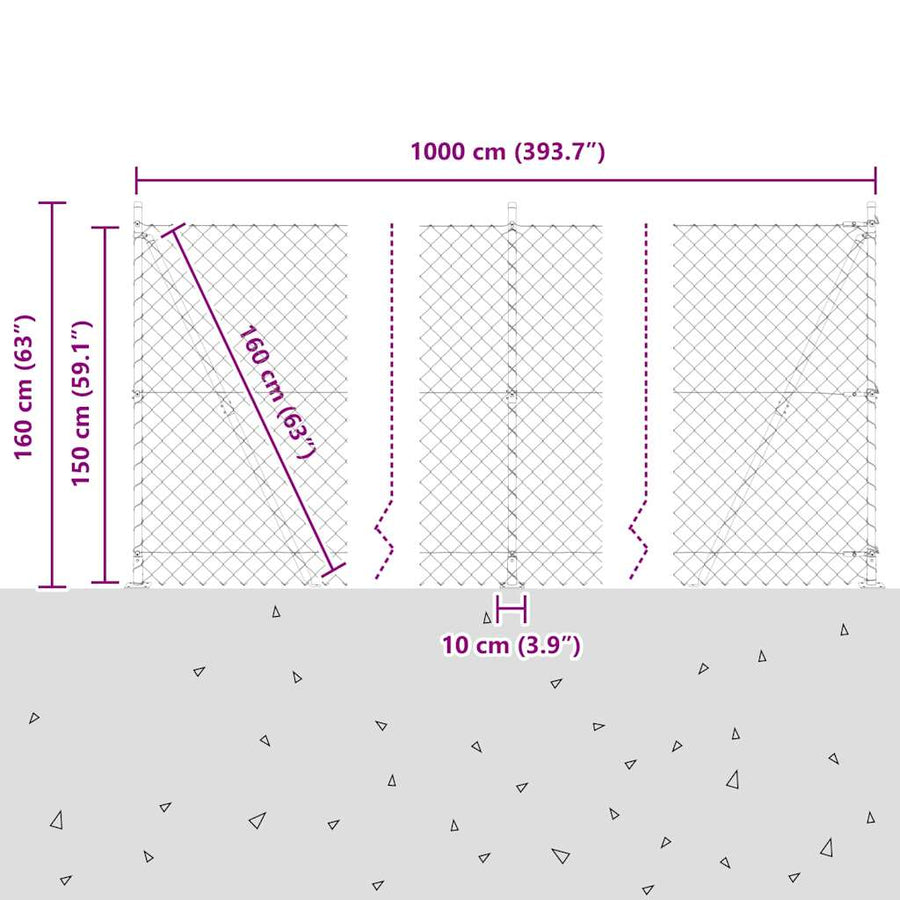 Afrasteringspaal Groen 10 x 1,5 m (60 x 60 mm gaas)