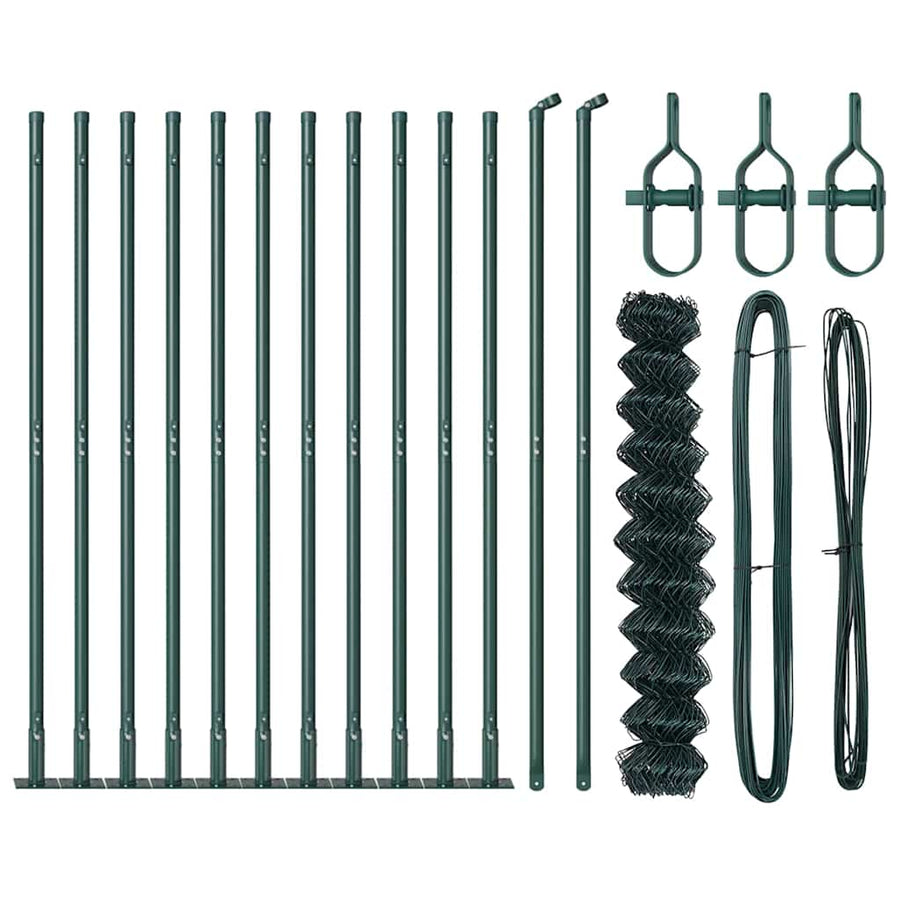 Afrasteringspaal Groen 25 x 1 m (40 x 40 mm gaas) Staal en PVC