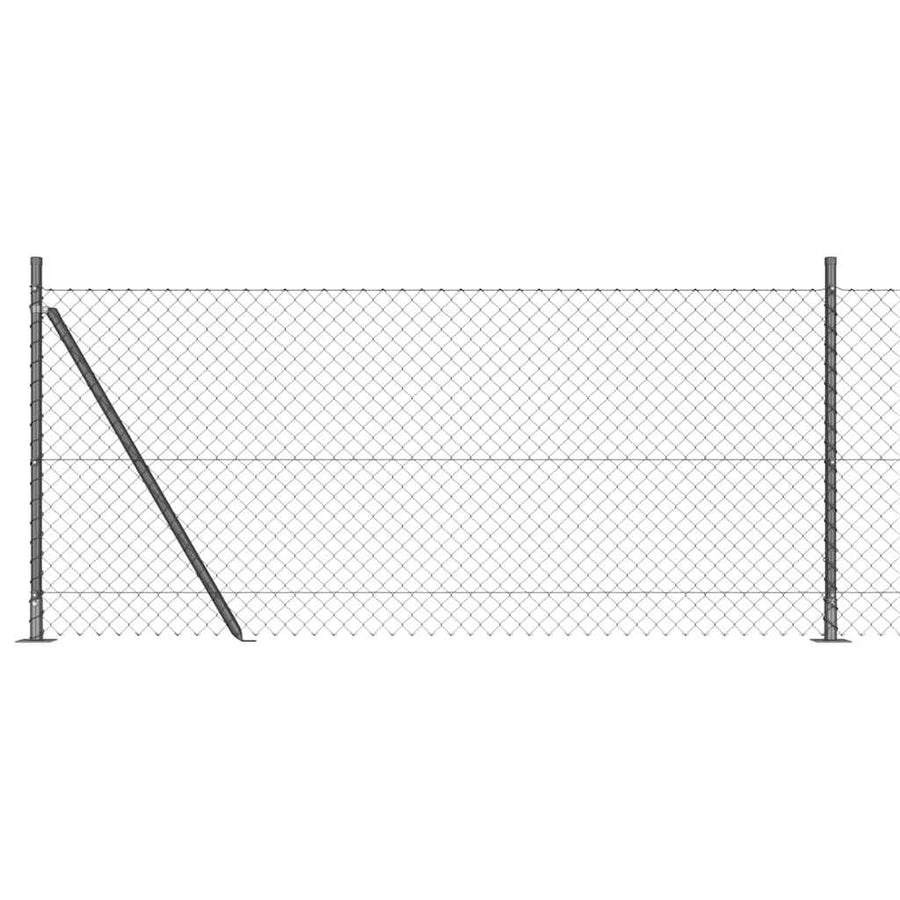 Afrasteringspaal Grijs 10 x 1 m (40 x 40 mm gaas) Staal en PVC