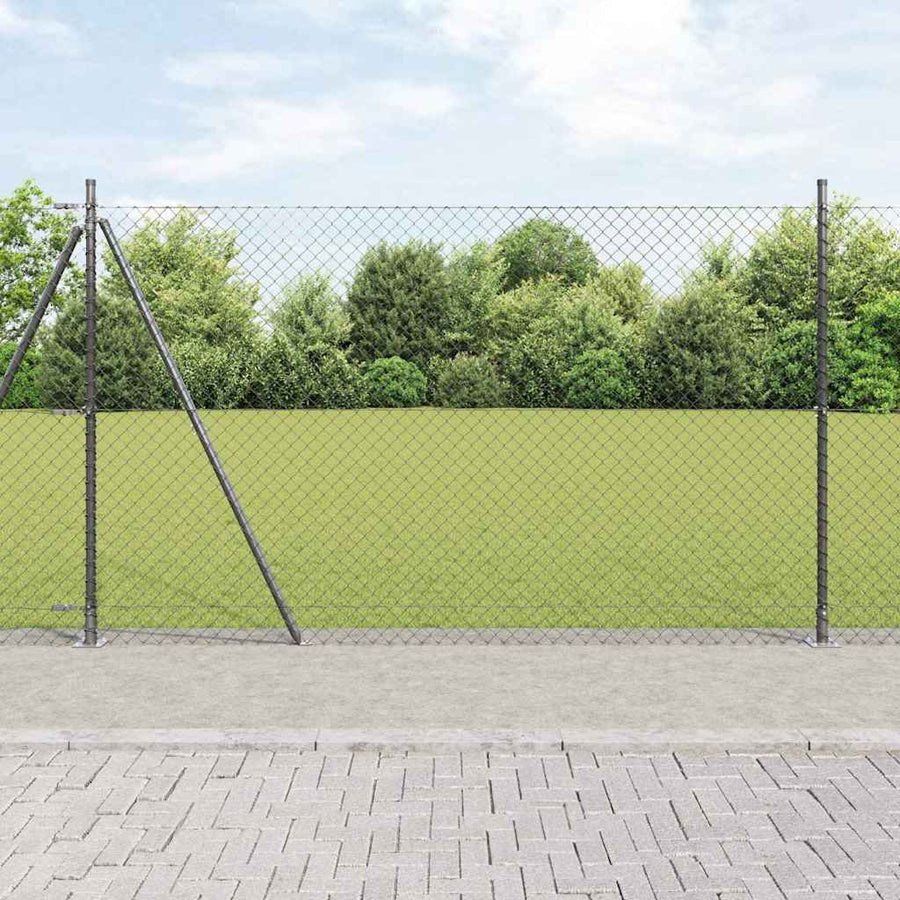 Afrasteringspaal Grijs 10 x 1,5 m (40 x 40 mm gaas)