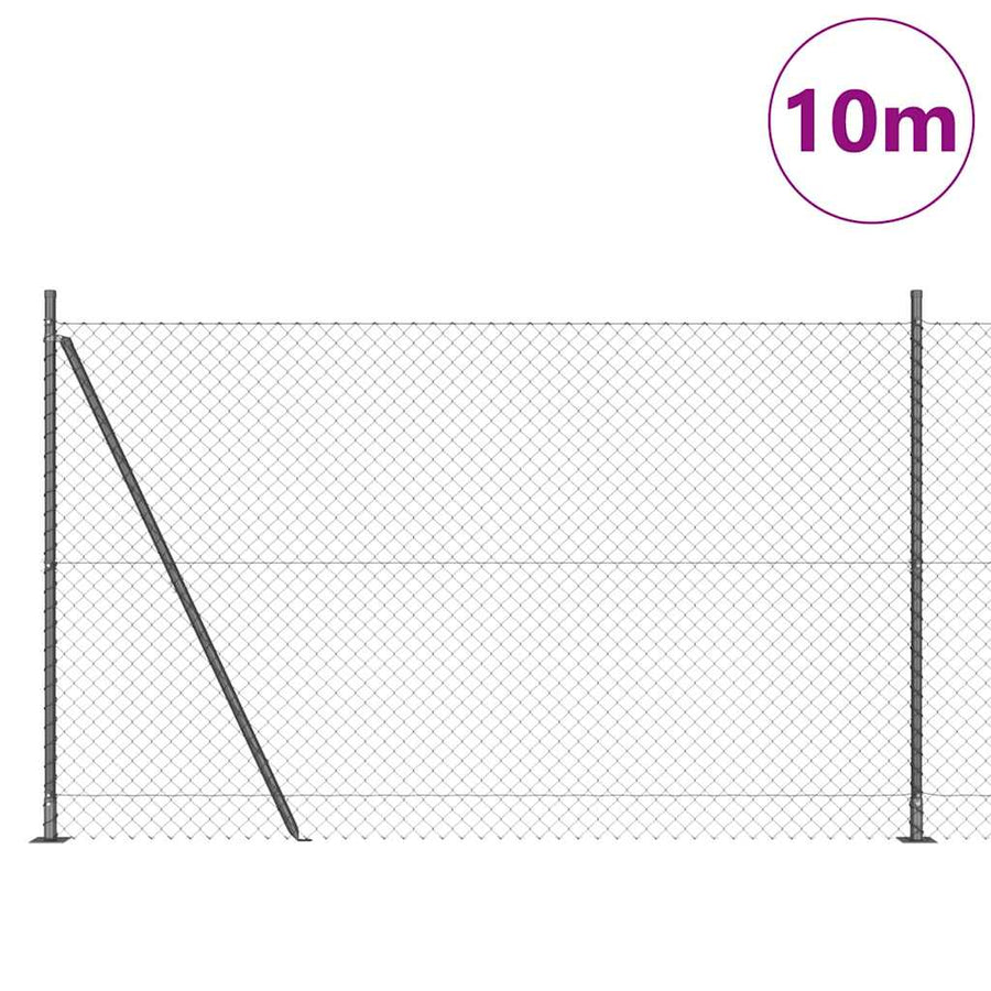 Afrasteringspaal Grijs 10 x 1,5 m (40 x 40 mm gaas)