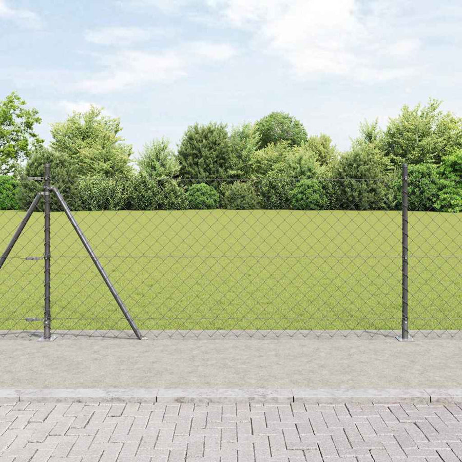 Afrasteringspaal Grijs 10 x 0,8 m (60 x 60 mm gaas)