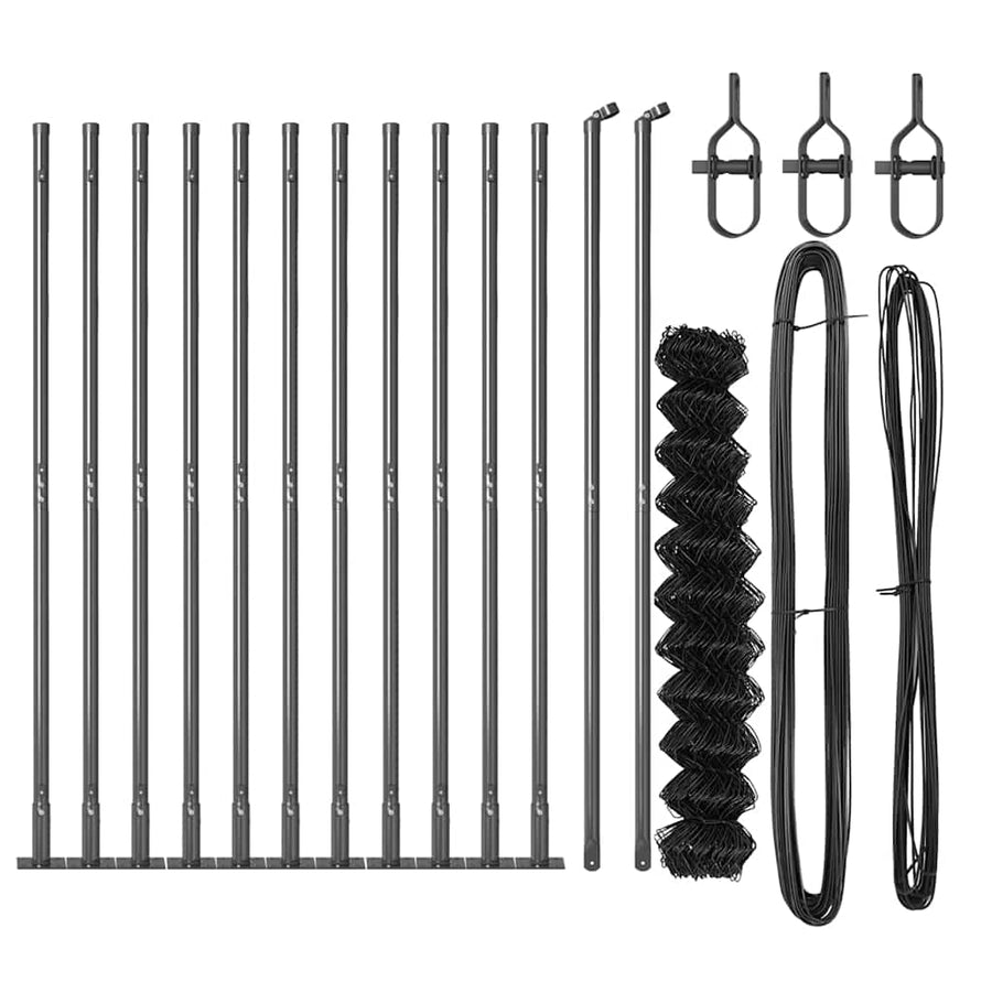 Afrasteringspaal Grijs 25 x 1 m (40 x 40 mm gaas) Staal en PVC