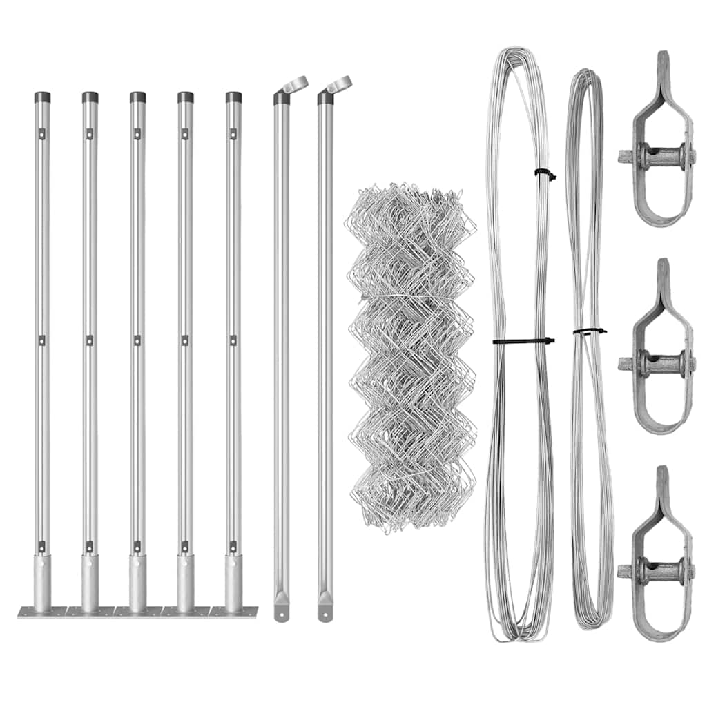 Afrasteringspaal Zilver 10 x 0,6 m (40 x 40 mm gaas) Staal