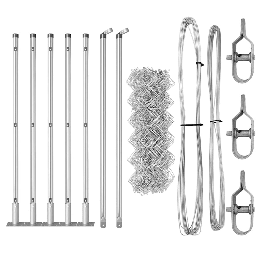 Afrasteringspaal Zilver 10 x 0,6 m (40 x 40 mm gaas) Staal