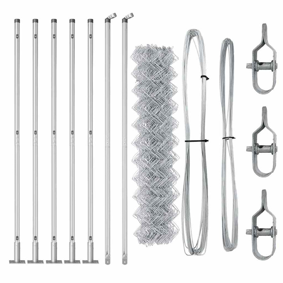 Afrasteringspaal Zilver 10 x 0,8 m (40 x 40 mm gaas) Staal