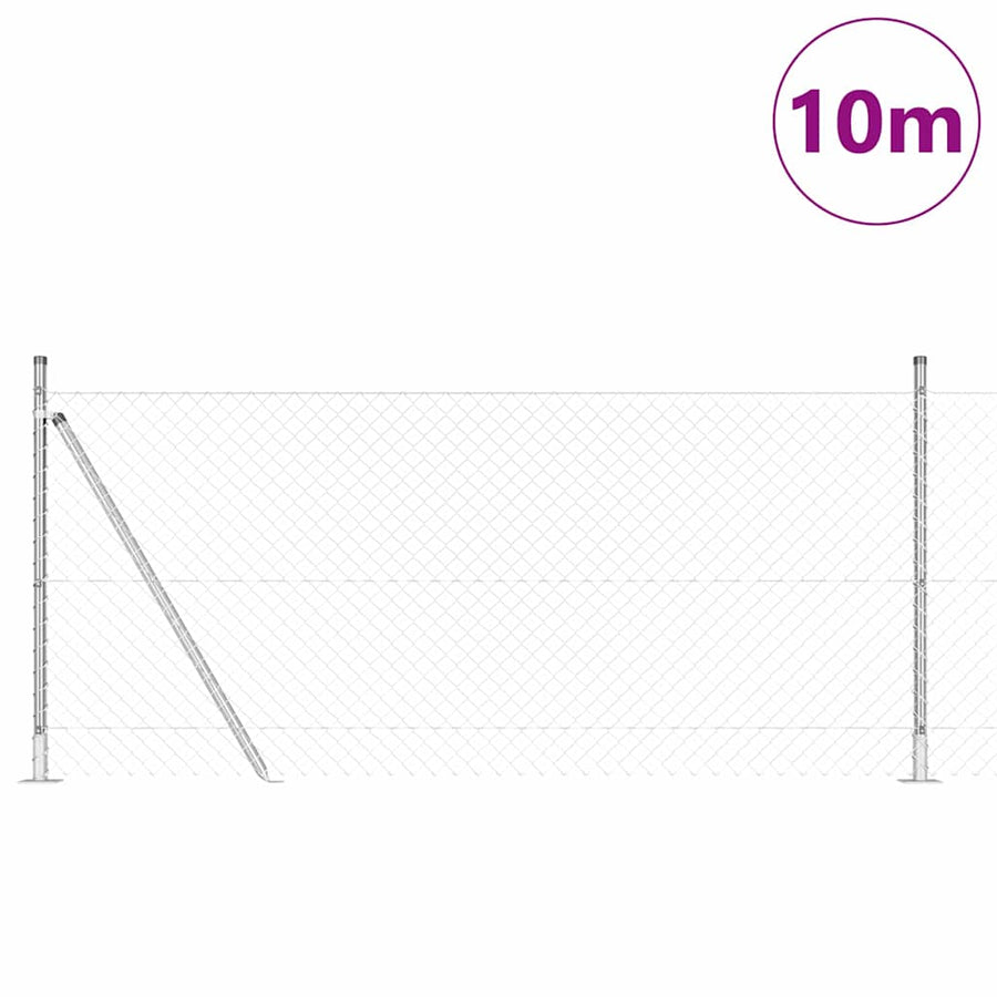 Afrasteringspaal Zilver 10 x 0,8 m (40 x 40 mm gaas) Staal
