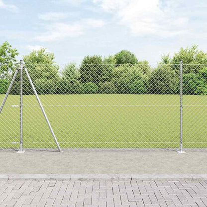 Afrasteringspaal Zilver 10 x 1,2 m (40 x 40 mm gaas) Staal