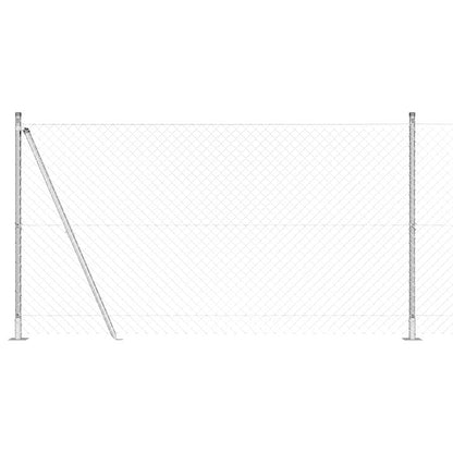 Afrasteringspaal Zilver 10 x 1,2 m (40 x 40 mm gaas) Staal