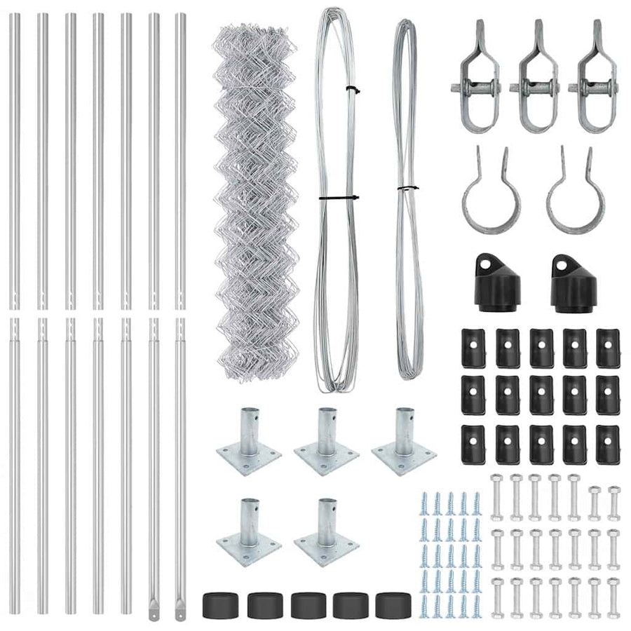 Afrasteringspaal Zilver 10 x 1,2 m (40 x 40 mm gaas) Staal