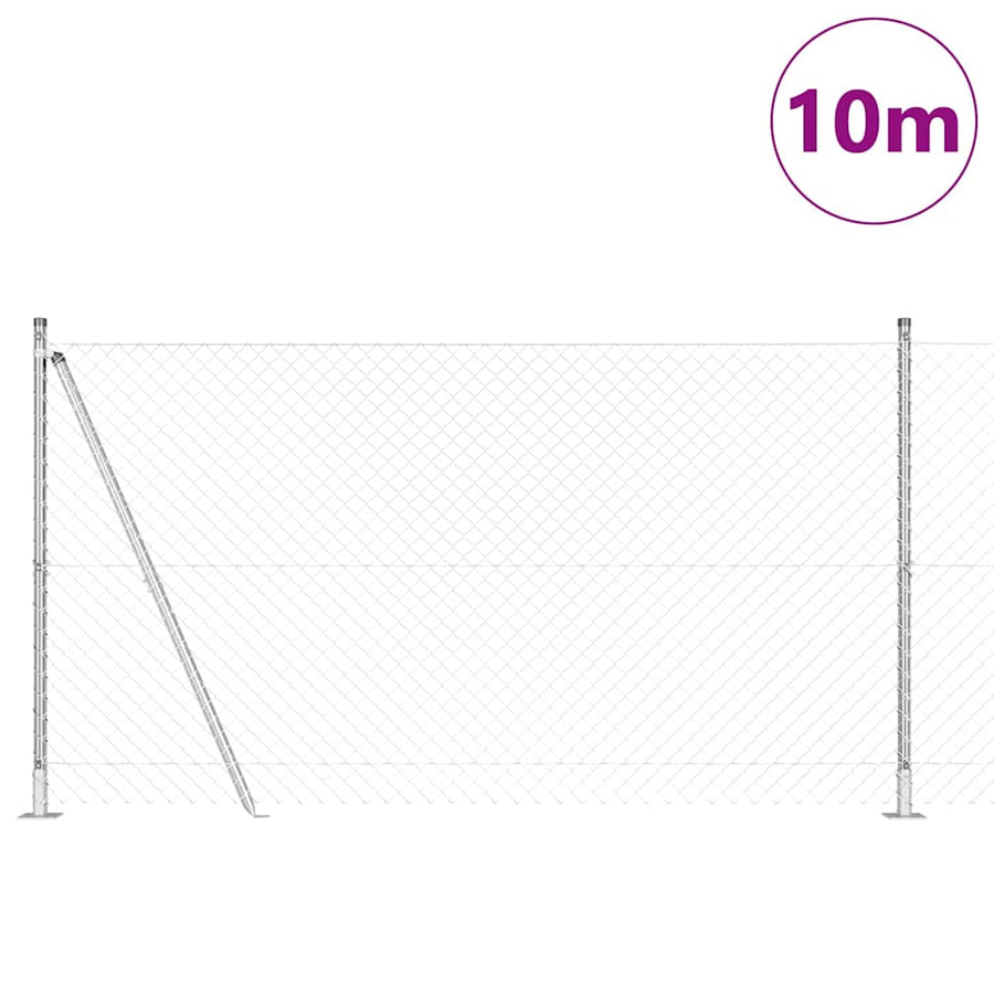 Afrasteringspaal Zilver 10 x 1,2 m (40 x 40 mm gaas) Staal