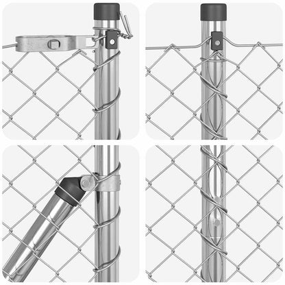 Afrasteringspaal Zilver 10 x 1,4 m (40 x 40 mm gaas) Staal
