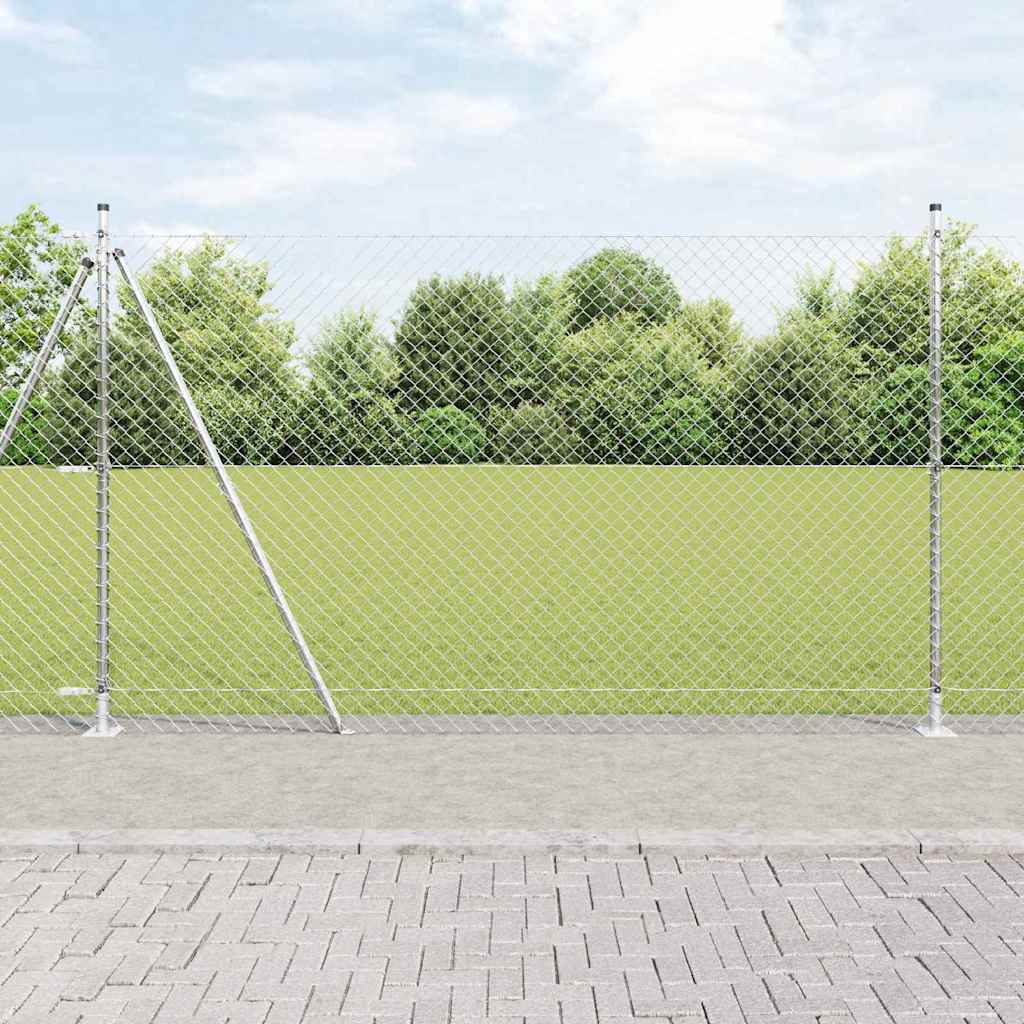 Afrasteringspaal Zilver 10 x 1,4 m (40 x 40 mm gaas) Staal