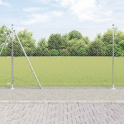 Afrasteringspaal Zilver 10 x 1,4 m (40 x 40 mm gaas) Staal