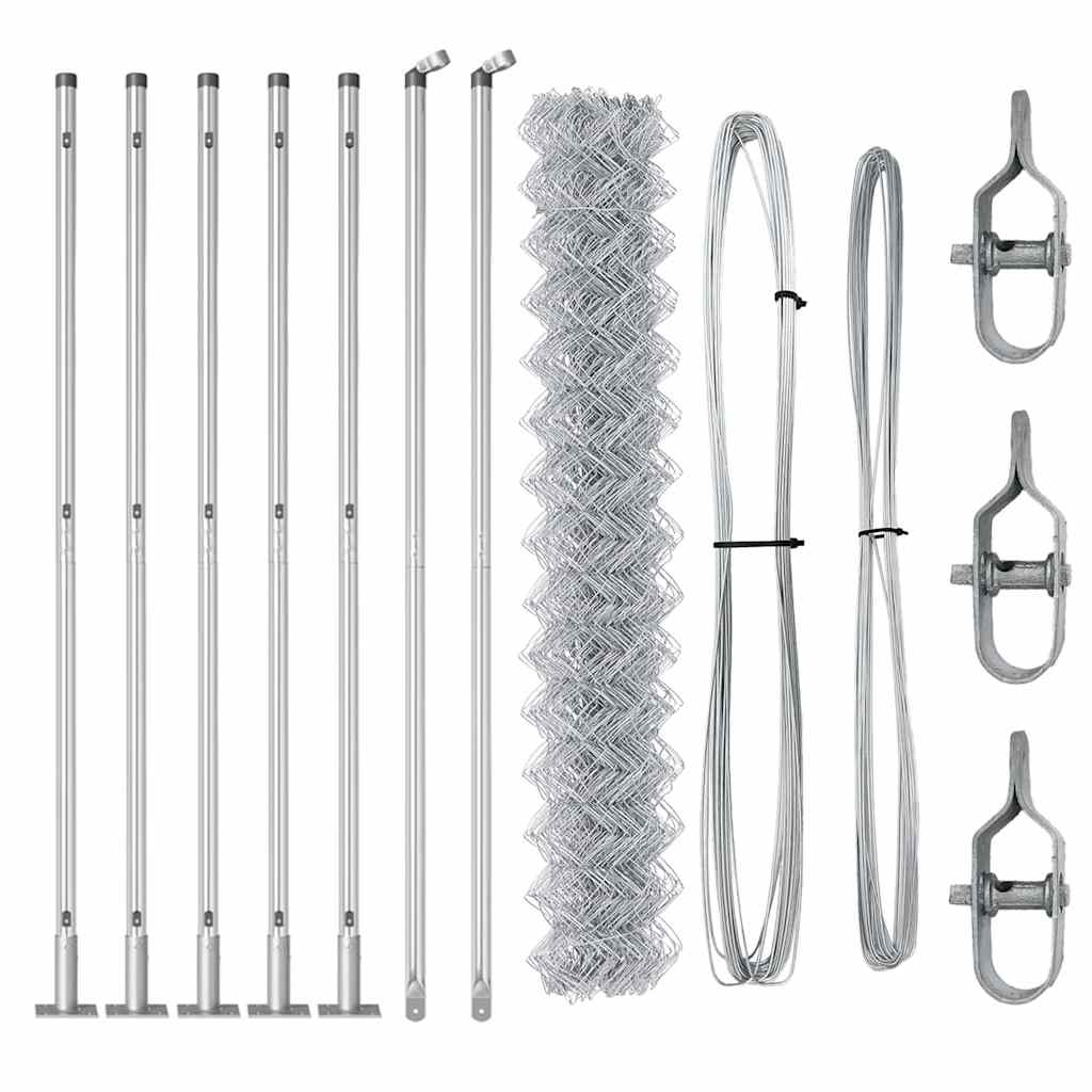 Afrasteringspaal Zilver 10 x 1,4 m (40 x 40 mm gaas) Staal