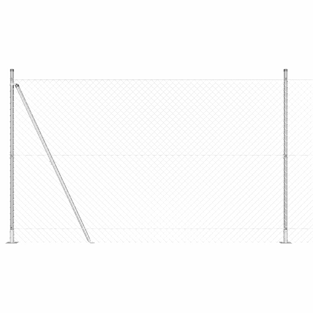 Afrasteringspaal Zilver 10 x 1,5 m (40 x 40 mm gaas) Staal