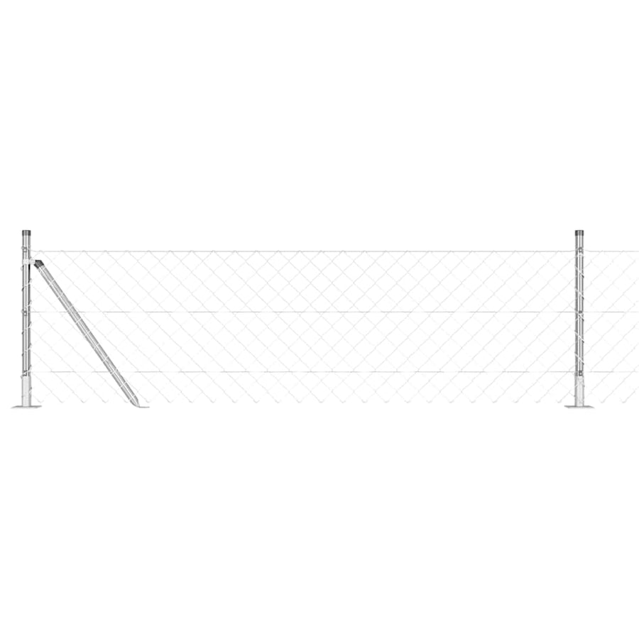 Afrasteringspaal Zilver 10 x 0,4 m (60 x 60 mm gaas) Staal