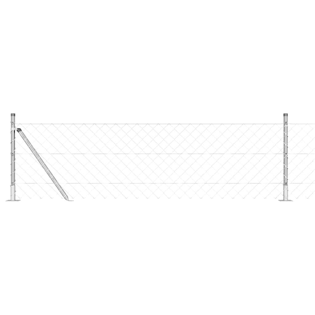 Afrasteringspaal Zilver 10 x 0,6 m (60 x 60 mm gaas) Staal