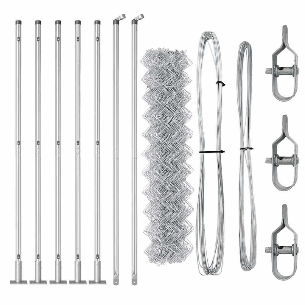 Afrasteringspaal Zilver 10 x 0,8 m (60 x 60 mm gaas) Staal