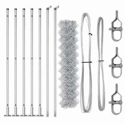 Afrasteringspaal Zilver 10 x 1 m (60 x 60 mm gaas) Staal