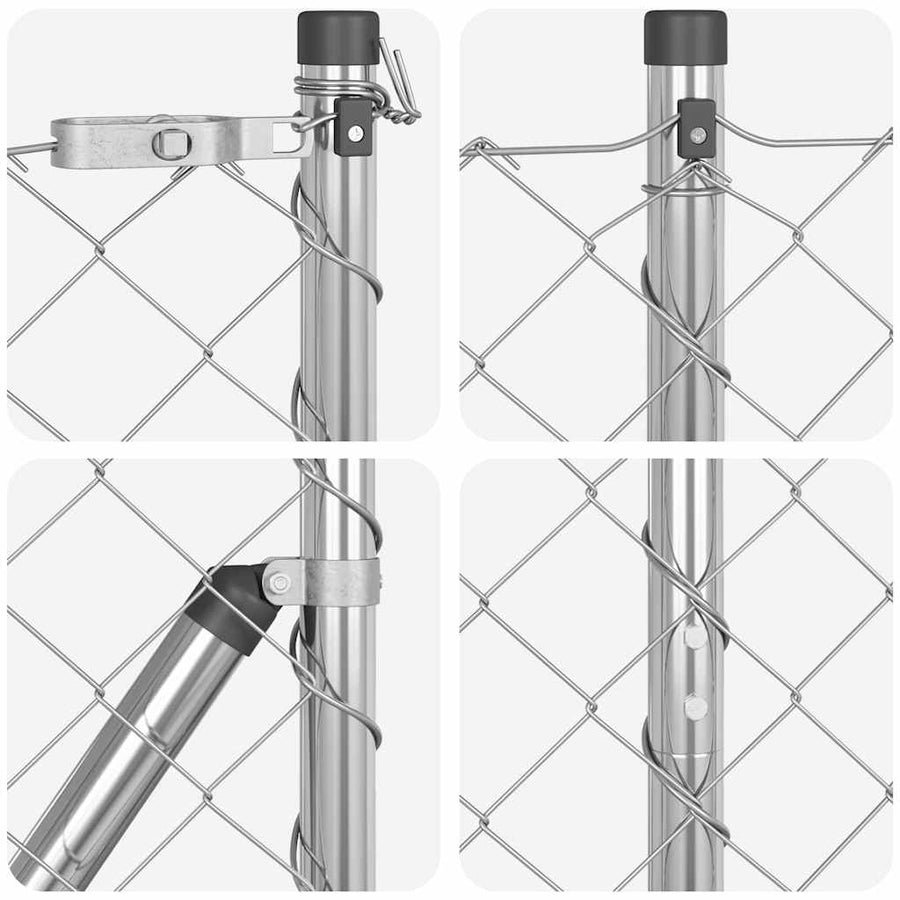 Afrasteringspaal Zilver 10 x 1,2 m (60 x 60 mm gaas) Staal