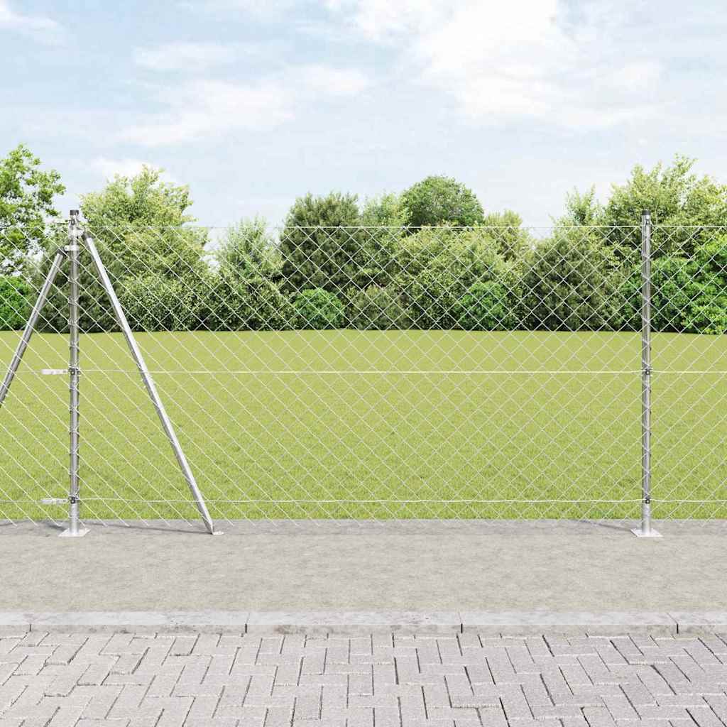 Afrasteringspaal Zilver 10 x 1,2 m (60 x 60 mm gaas) Staal