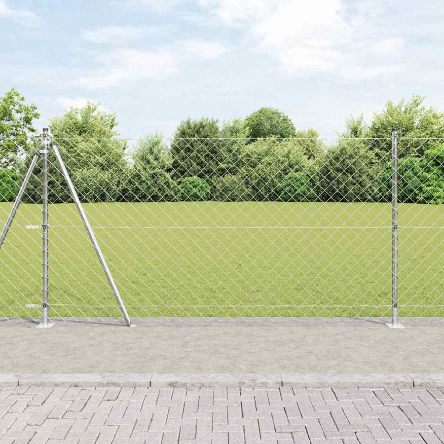 Afrasteringspaal Zilver 10 x 1,2 m (60 x 60 mm gaas) Staal