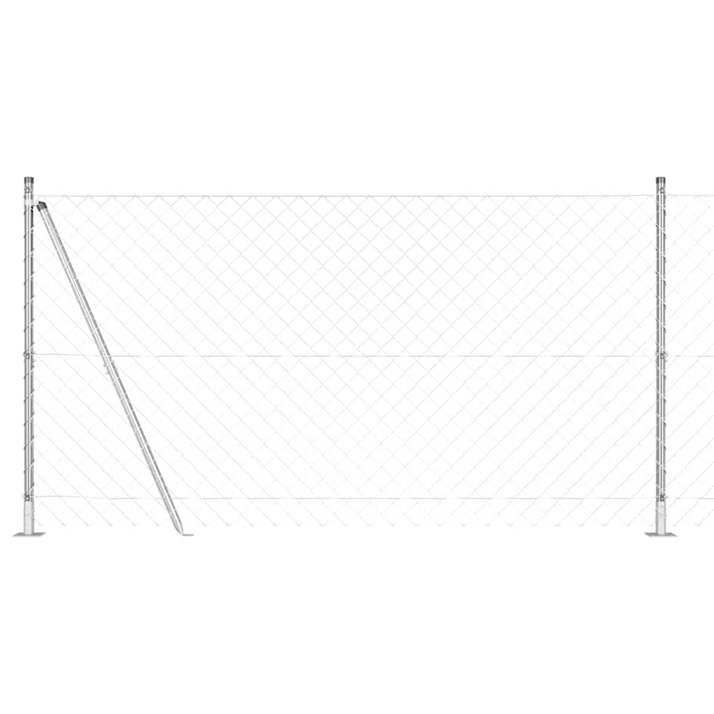 Afrasteringspaal Zilver 10 x 1,2 m (60 x 60 mm gaas) Staal
