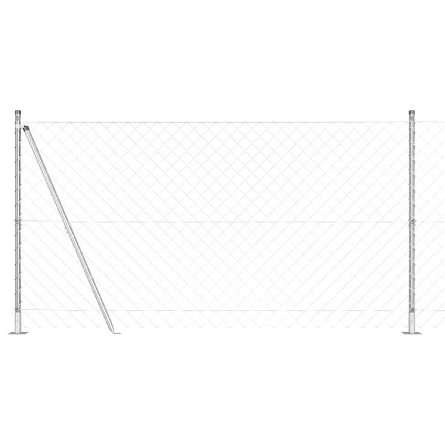 Afrasteringspaal Zilver 10 x 1,2 m (60 x 60 mm gaas) Staal