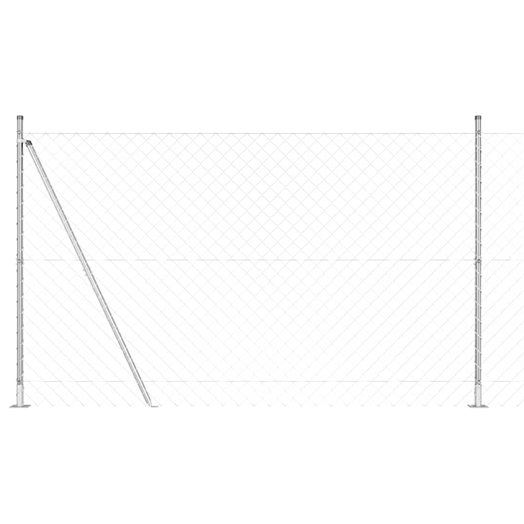 Afrasteringspaal Zilver 10 x 1,4 m (60 x 60 mm gaas) Staal