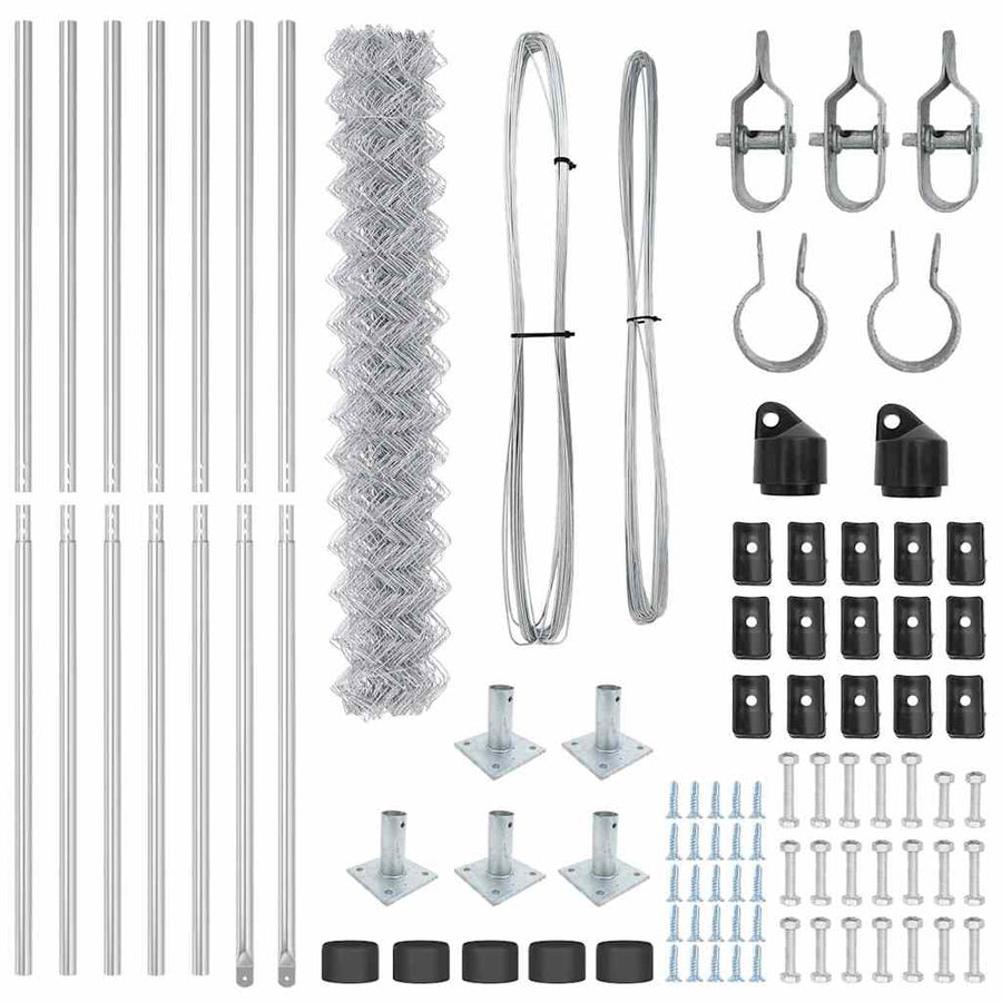 Afrasteringspaal Zilver 10 x 1,4 m (60 x 60 mm gaas) Staal