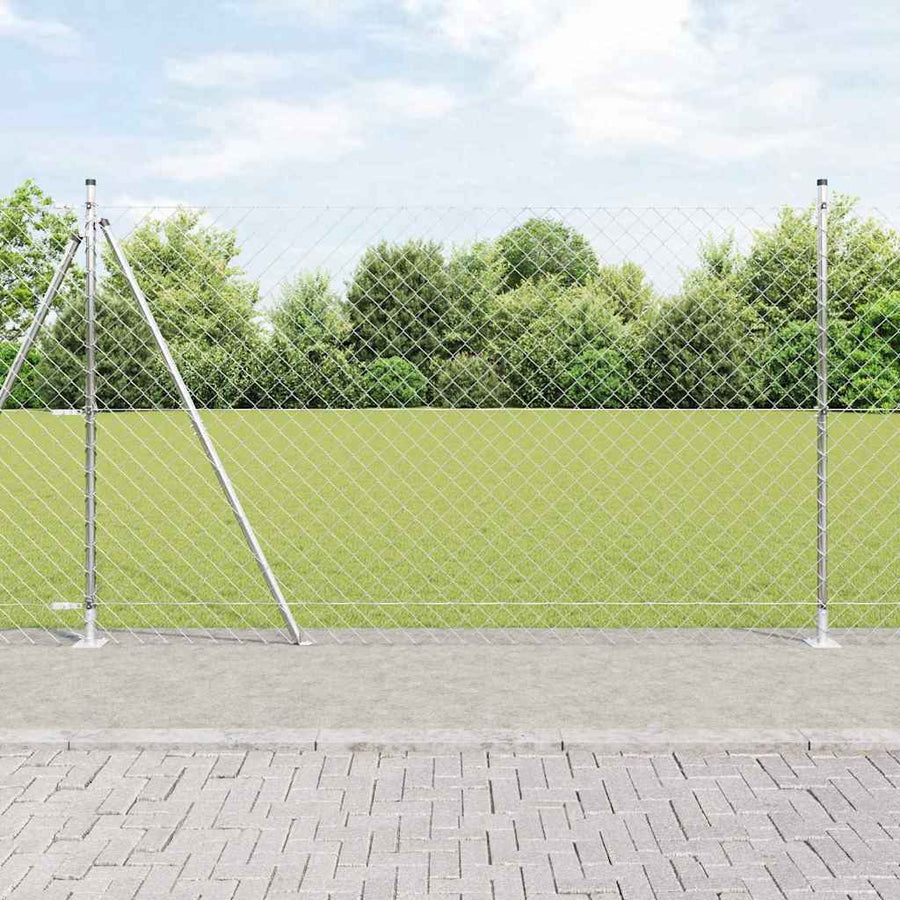 Afrasteringspaal Zilver 10 x 1,5 m (60 x 60 mm gaas) Staal