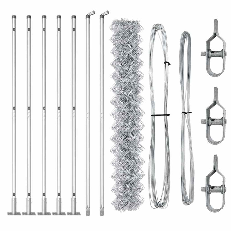 Afrasteringspaal Zilver 10 x 1,5 m (60 x 60 mm gaas) Staal