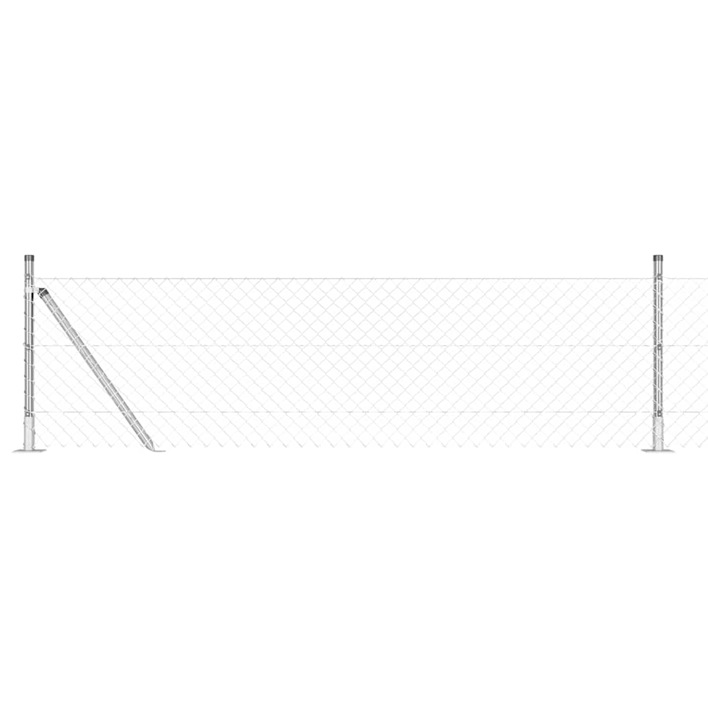 Afrasteringspaal Zilver 25 x 0,4 m (40 x 40 mm gaas) Staal