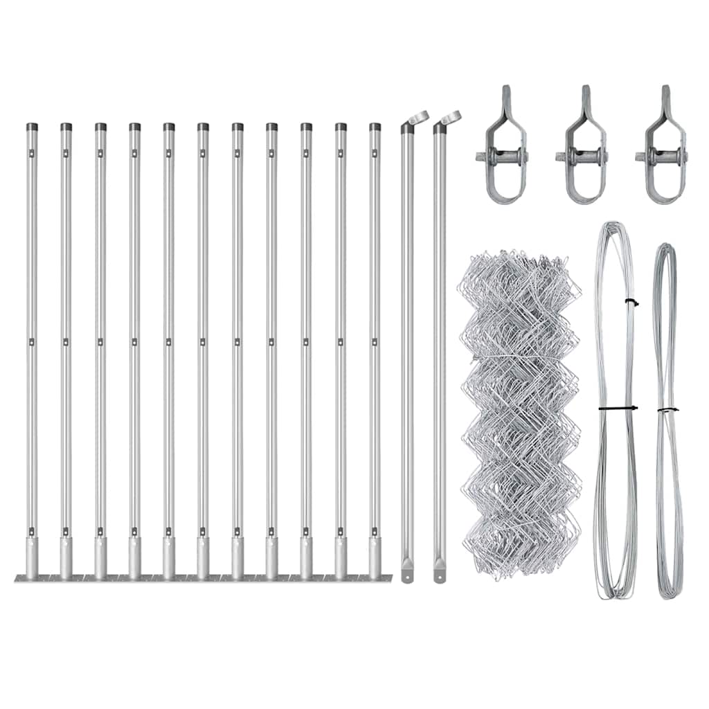 Afrasteringspaal Zilver 25 x 0,4 m (40 x 40 mm gaas) Staal