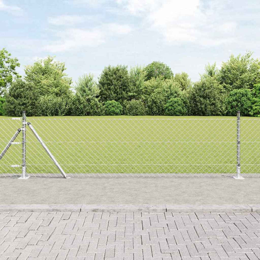 Afrasteringspaal Zilver 25 x 0,6 m (40 x 40 mm gaas) Staal