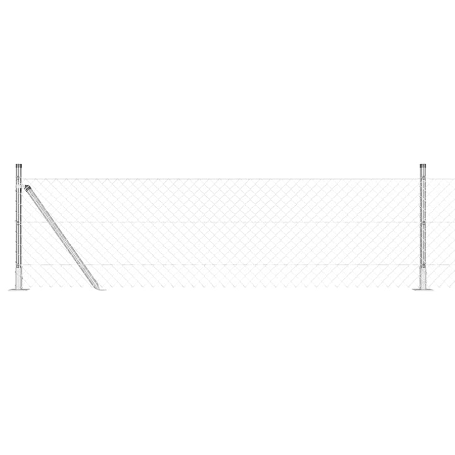 Afrasteringspaal Zilver 25 x 0,6 m (40 x 40 mm gaas) Staal