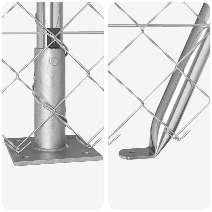 Afrasteringspaal Zilver 25 x 0,8 m (40 x 40 mm gaas) Staal