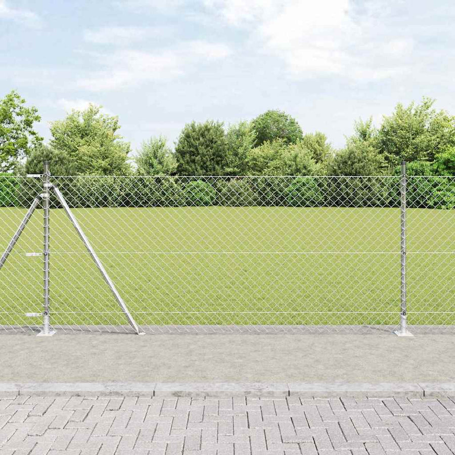 Afrasteringspaal Zilver 25 x 0,8 m (40 x 40 mm gaas) Staal