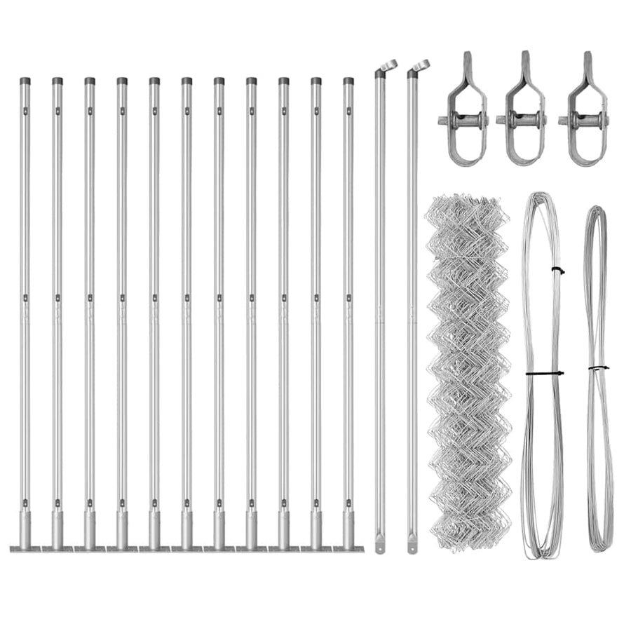 Afrasteringspaal Zilver 25 x 0,8 m (40 x 40 mm gaas) Staal