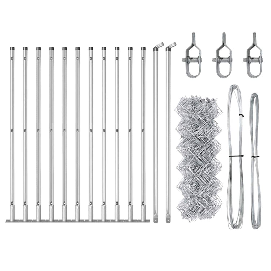 Afrasteringspaal Zilver 25 x 0,4 m (60 x 60 mm gaas) Staal