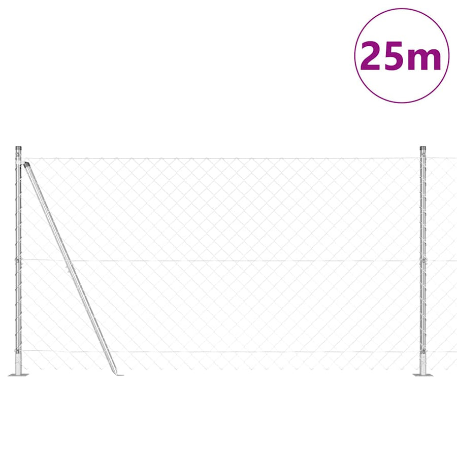 Afrasteringspaal Zilver 25 x 1,2 m (60 x 60 mm gaas) Staal