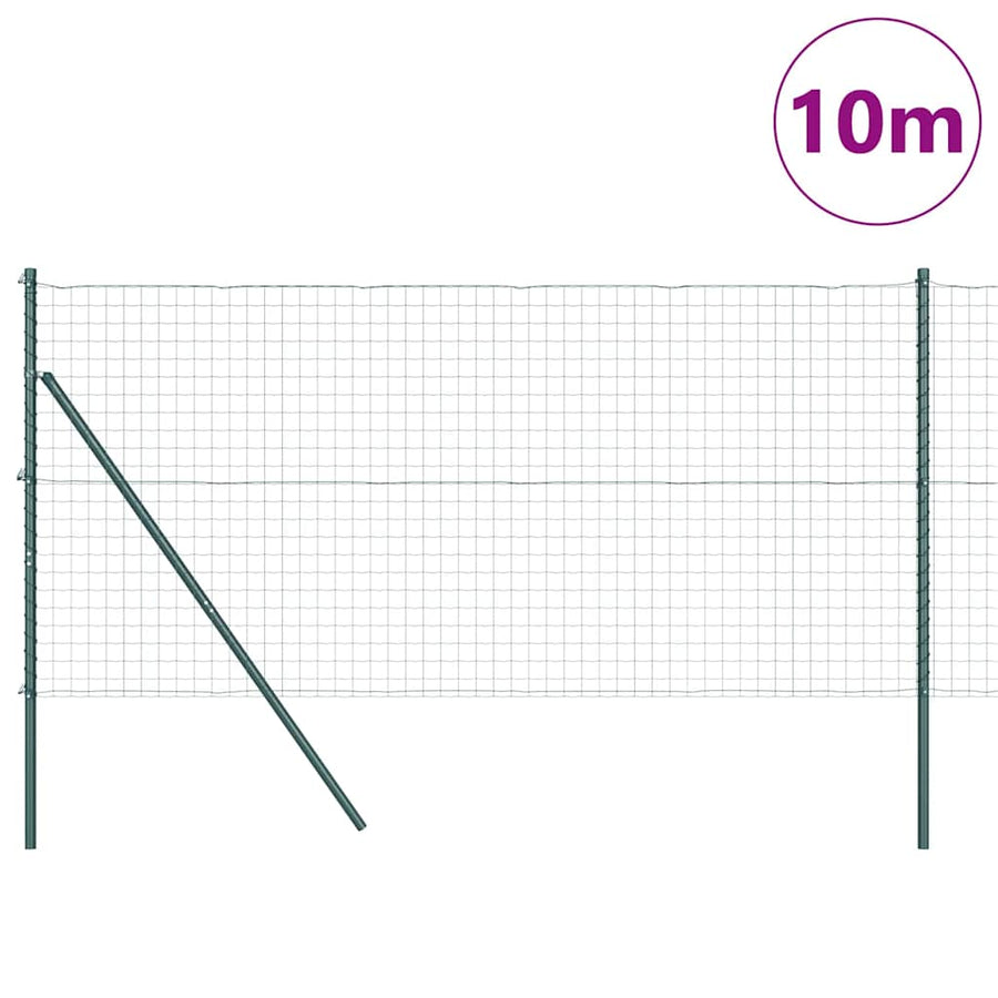 Hek met Paal Groen 1,4 x 10 m Staal en PVC