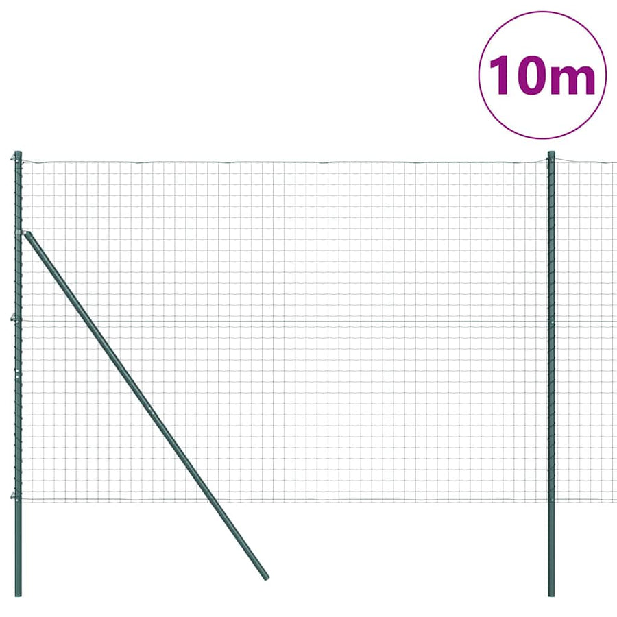 Hek met Paal Groen 1,5 x 10 m Staal en PVC