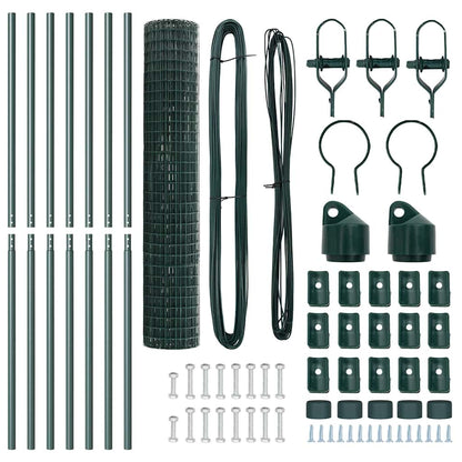 Hek met Paal Groen 1,5 x 10 m Staal en PVC