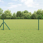 Fence with Pole Green 0.8 x 10 m Steel and PVC
