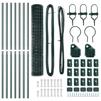 Hek met Paal Groen 1,6 x 10 m Staal en PVC
