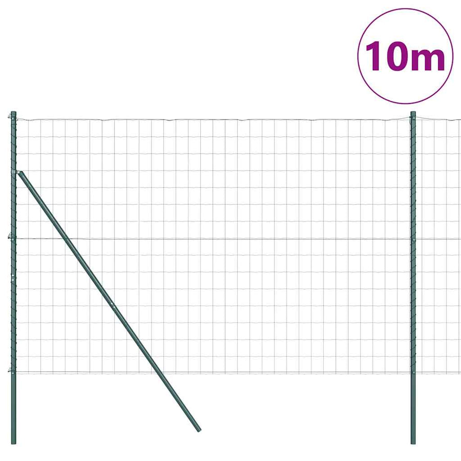 Hek met Paal Groen 1,6 x 10 m Staal en PVC