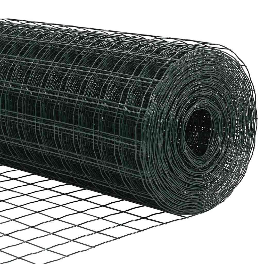 Hek met Paal Groen 0,4 x 25 m Staal en PVC
